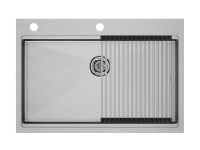 Комплект: Мойка KRONER-PRO 75 + ролл-мат PRO в цвет мойки PM707551-BS+R405-BS